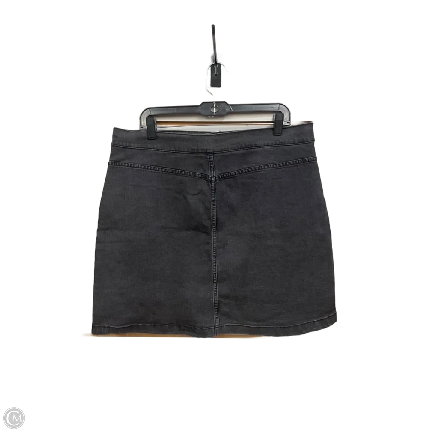 Skirt Midi By Dip In Black Denim, Size: Xl