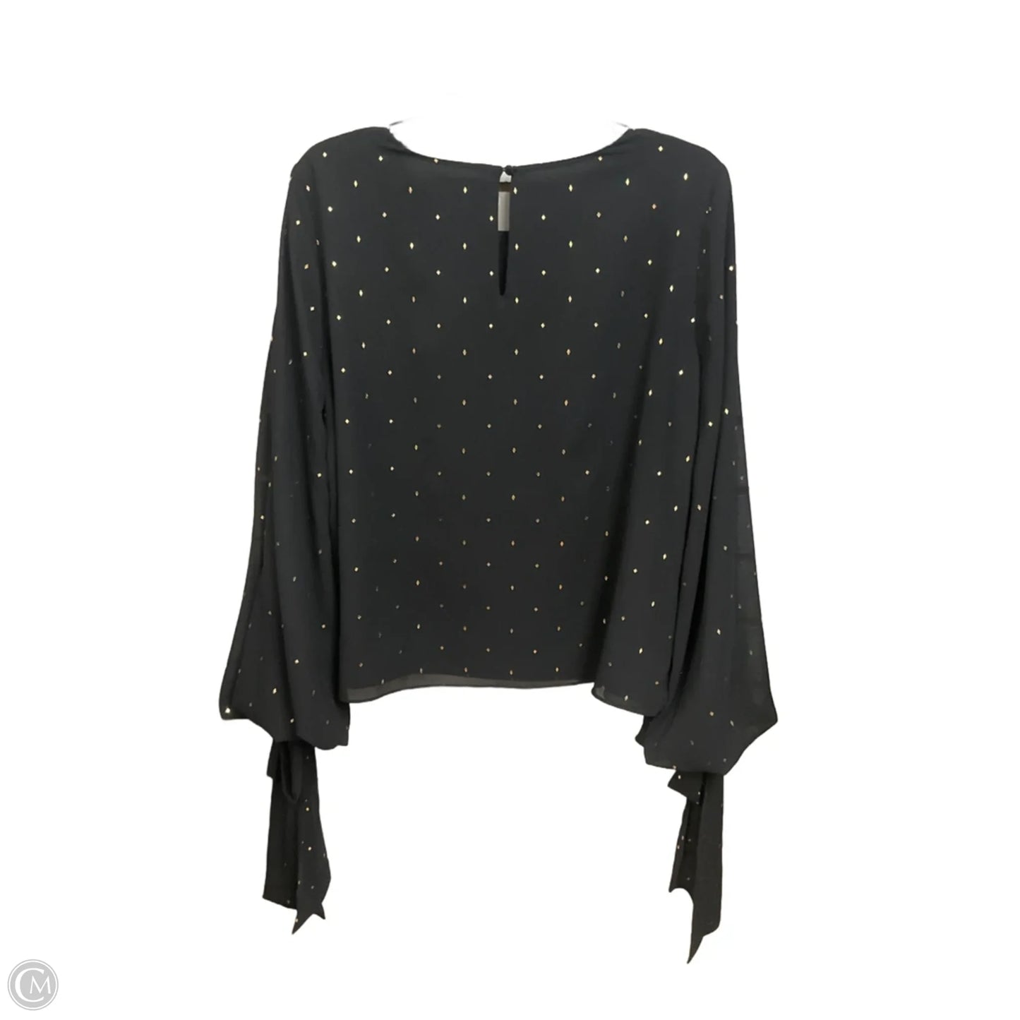 Top Long Sleeve By Vince Camuto In Black & Gold, Size: M