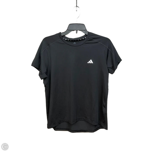 Athletic Top Long Sleeve Crewneck By Adidas In Black, Size: M