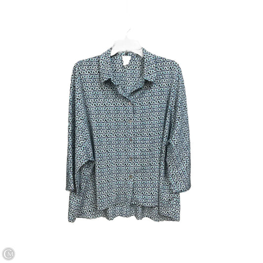 Blouse 3/4 Sleeve By Chicos In Multi-colored, Size: L