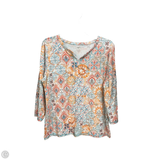 Top 3/4 Sleeve By Talbots In Multi-colored, Size: Xlp
