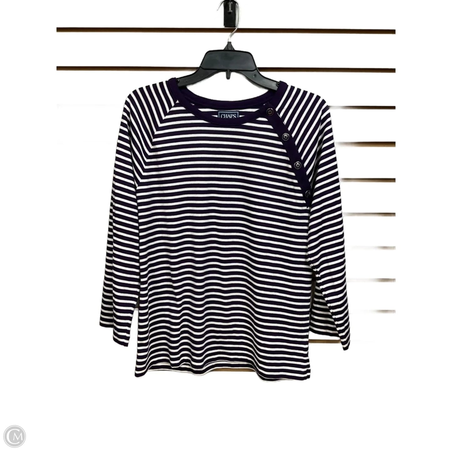 Top Long Sleeve By Chaps In Striped Pattern, Size: Xl