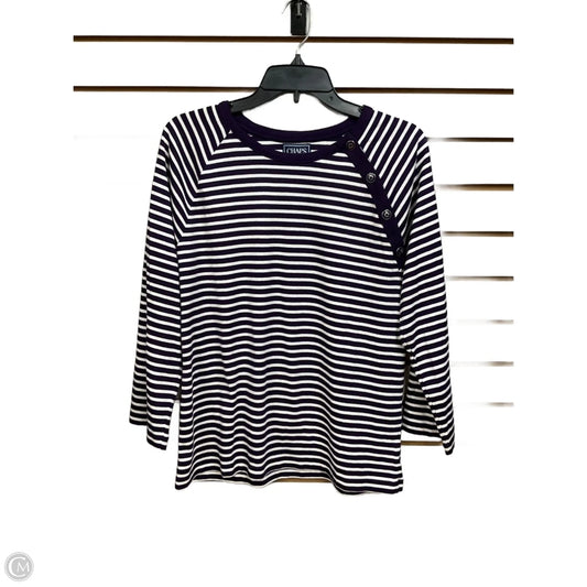 Top Long Sleeve By Chaps In Striped Pattern, Size: Xl