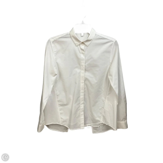 Blouse Long Sleeve By Banana Republic In White, Size: Xs