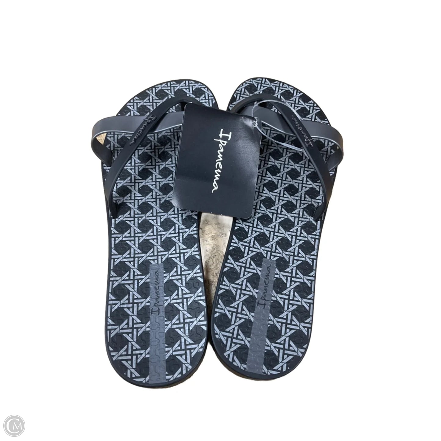 Sandals Flip Flops By Clothes Mentor In Black & Grey, Size: 6