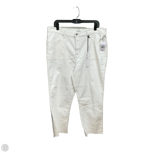 Jeans Boot Cut By Nicole Miller In White Denim, Size: 14