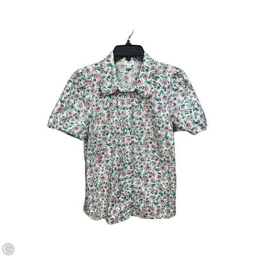 Blouse Short Sleeve By J. Crew In Floral Print, Size: M