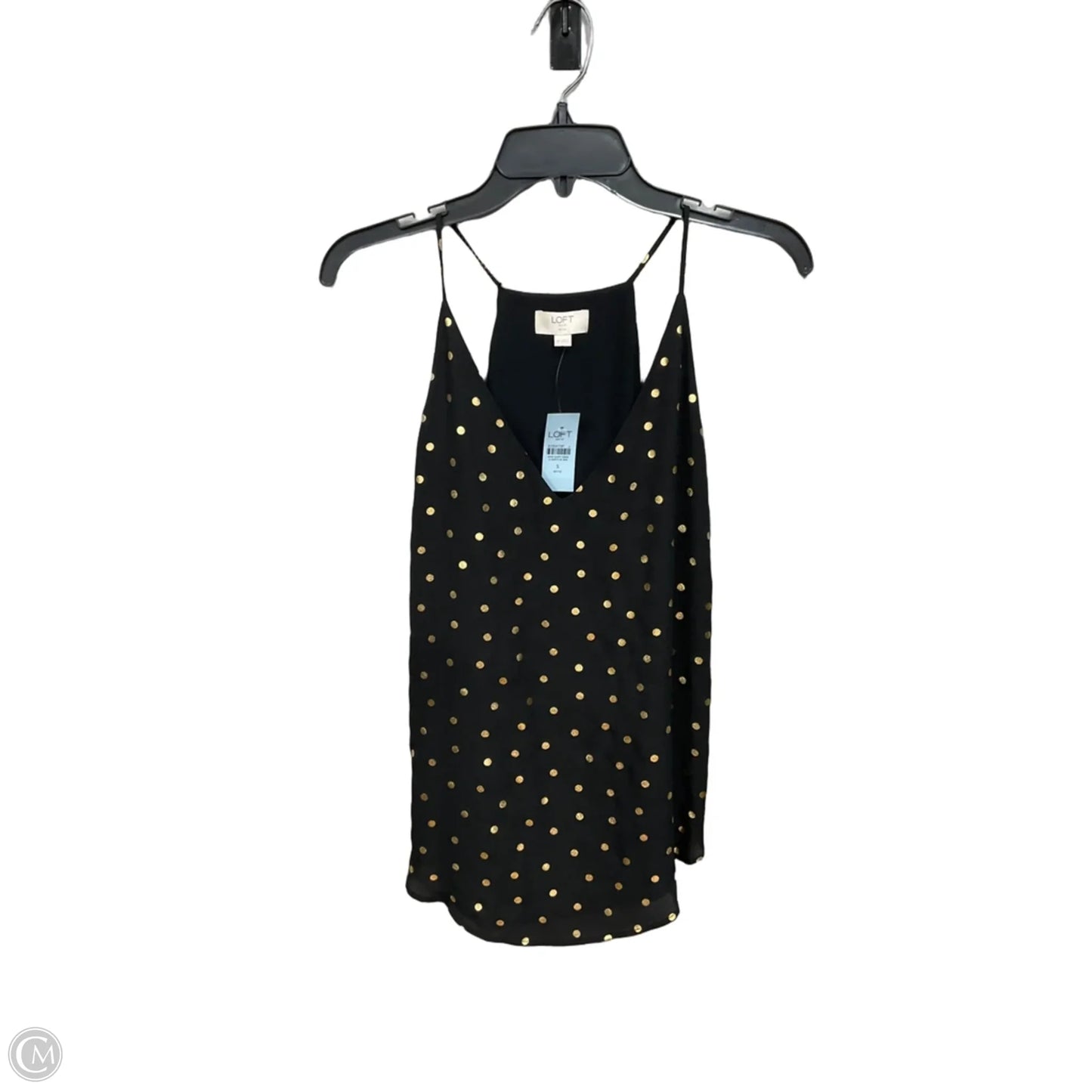 Top Cami By Loft In Black & Gold, Size: S