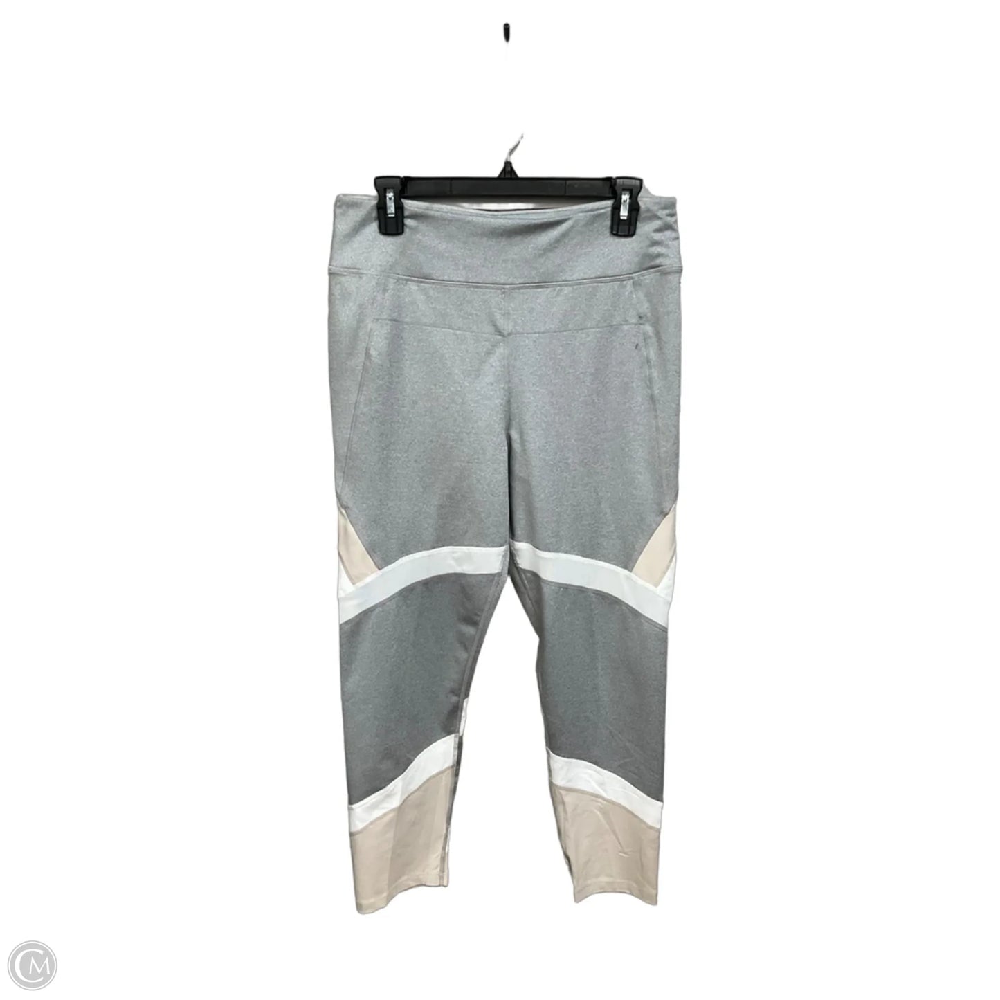 Athletic Leggings By Calvin Klein In Grey & White, Size: Xl