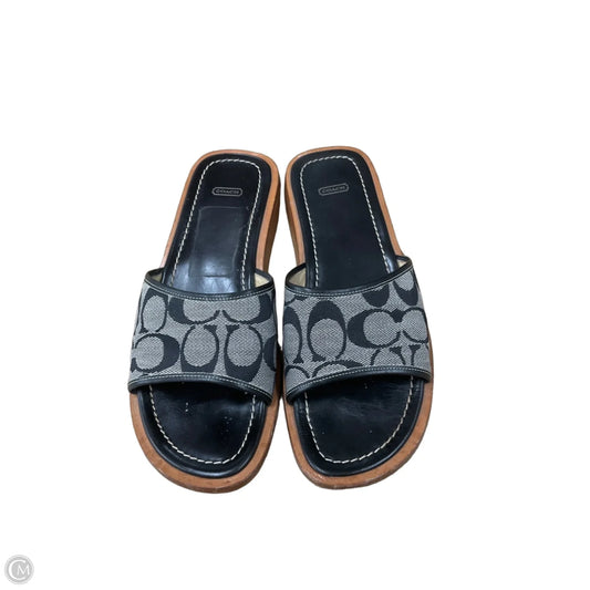 Sandals Designer By Coach In Black, Size: 7.5