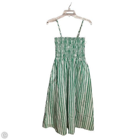 Dress Casual Midi By Loft In Green & White, Size: Xs