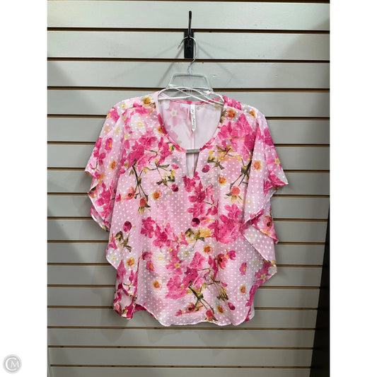 Top Short Sleeve By Ny Collection In Floral Print, Size: Xlp