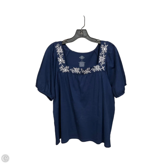 Top Short Sleeve By St Johns Bay In Blue & White, Size: Xl