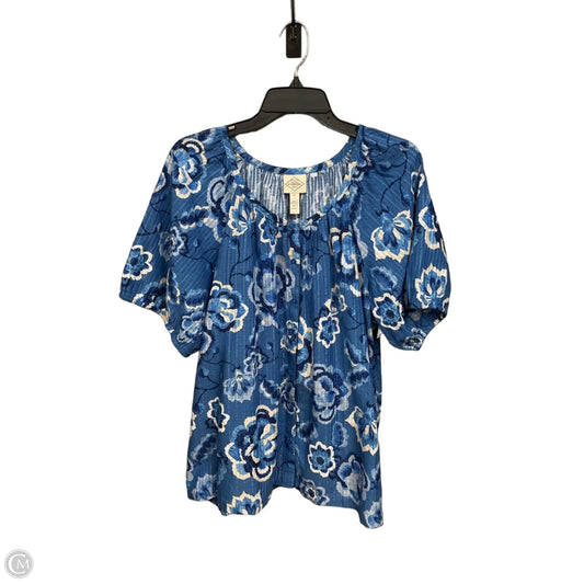 Blouse Short Sleeve By St Johns Bay In Floral Print, Size: Xl