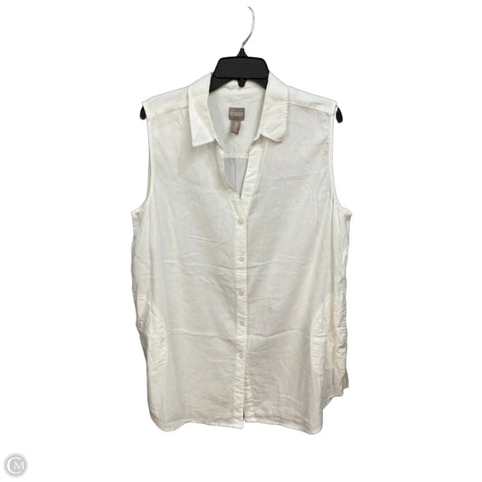 Top Sleeveless By Chicos In White, Size: Xl