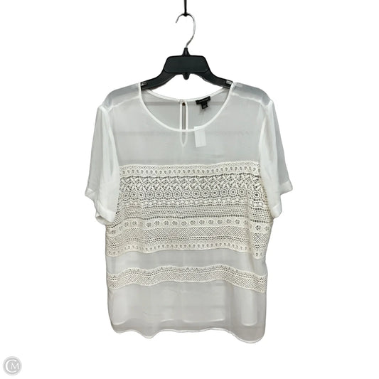 Top Short Sleeve By Ann Taylor In White, Size: Xl