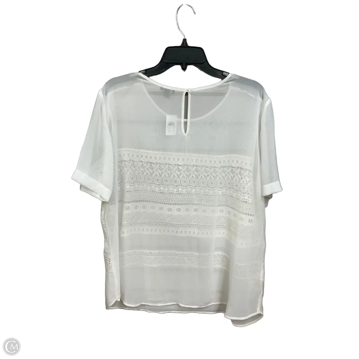 Top Short Sleeve By Ann Taylor In White, Size: Xl