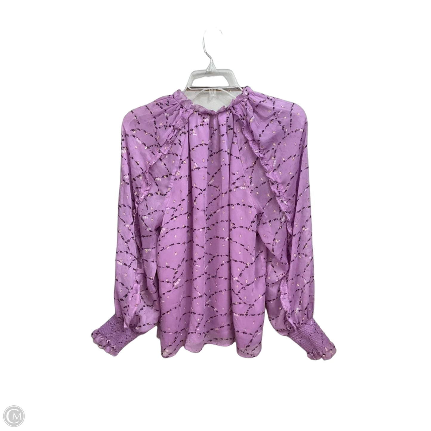 Blouse Long Sleeve By Ann Taylor In Purple, Size: S