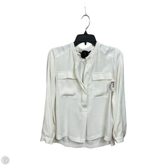 Blouse Long Sleeve By White House Black Market In Cream, Size: Xxs