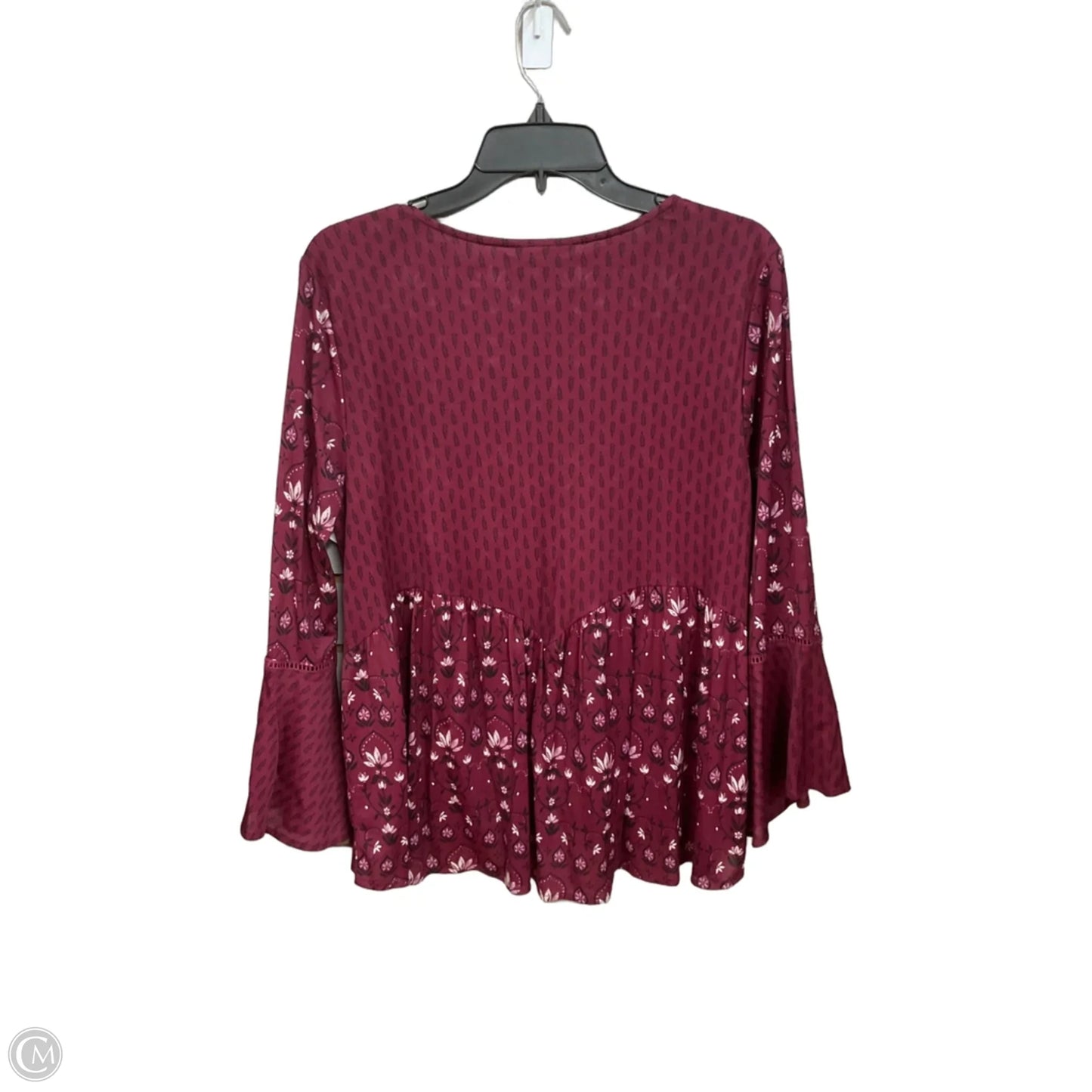 Top Long Sleeve By Style And Company In Maroon, Size: Lp