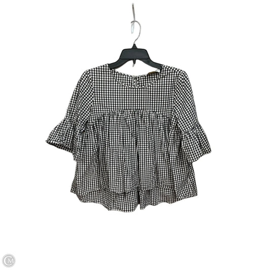 Top 3/4 Sleeve By Amanda Uprichard In Checkered Pattern, Size: S