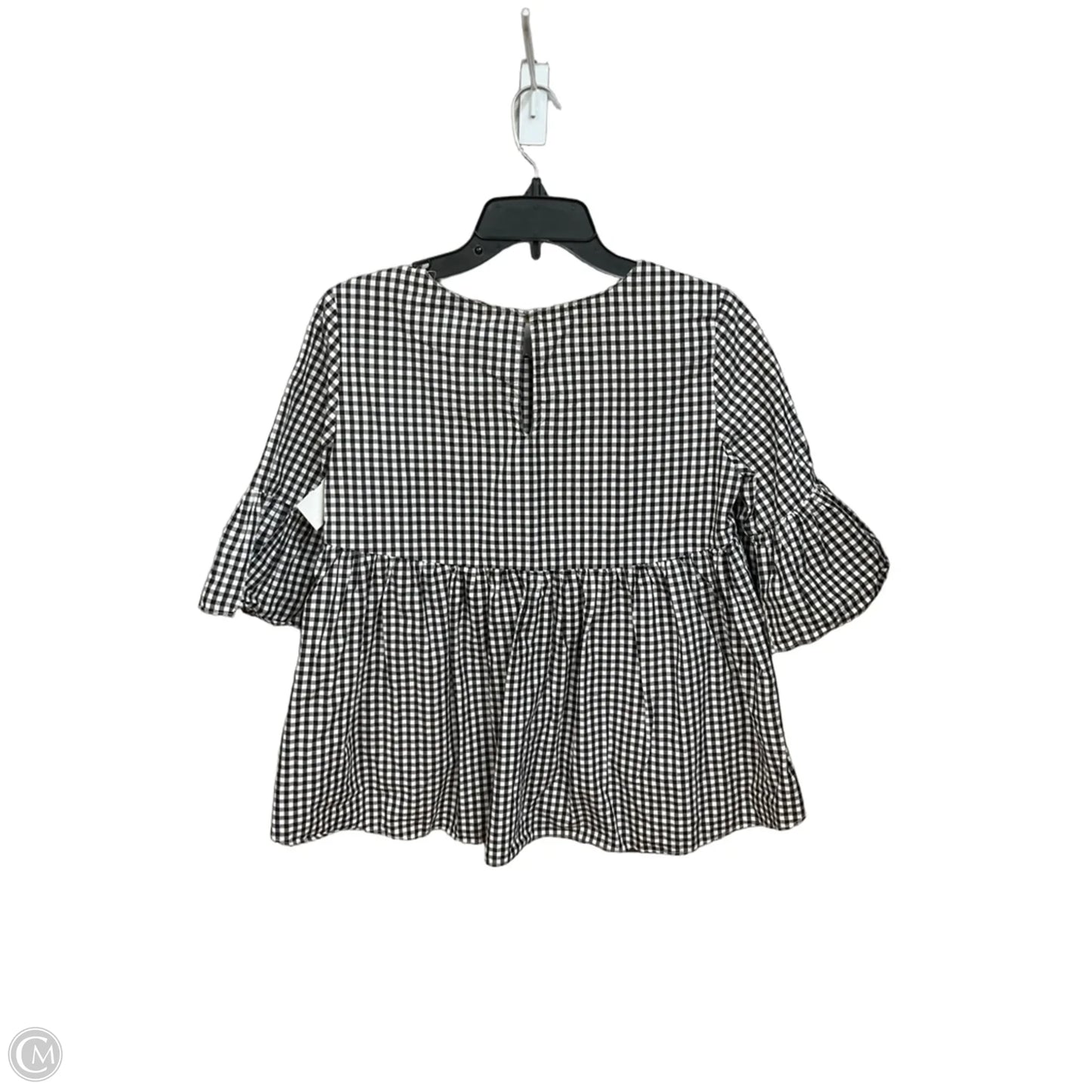 Top 3/4 Sleeve By Amanda Uprichard In Checkered Pattern, Size: S