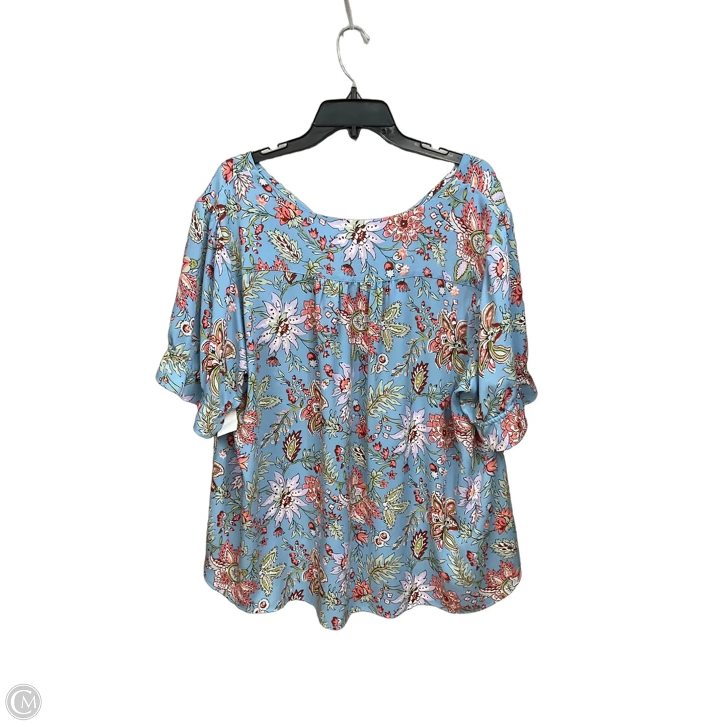 Top Short Sleeve By Loft In Floral Print, Size: 3x