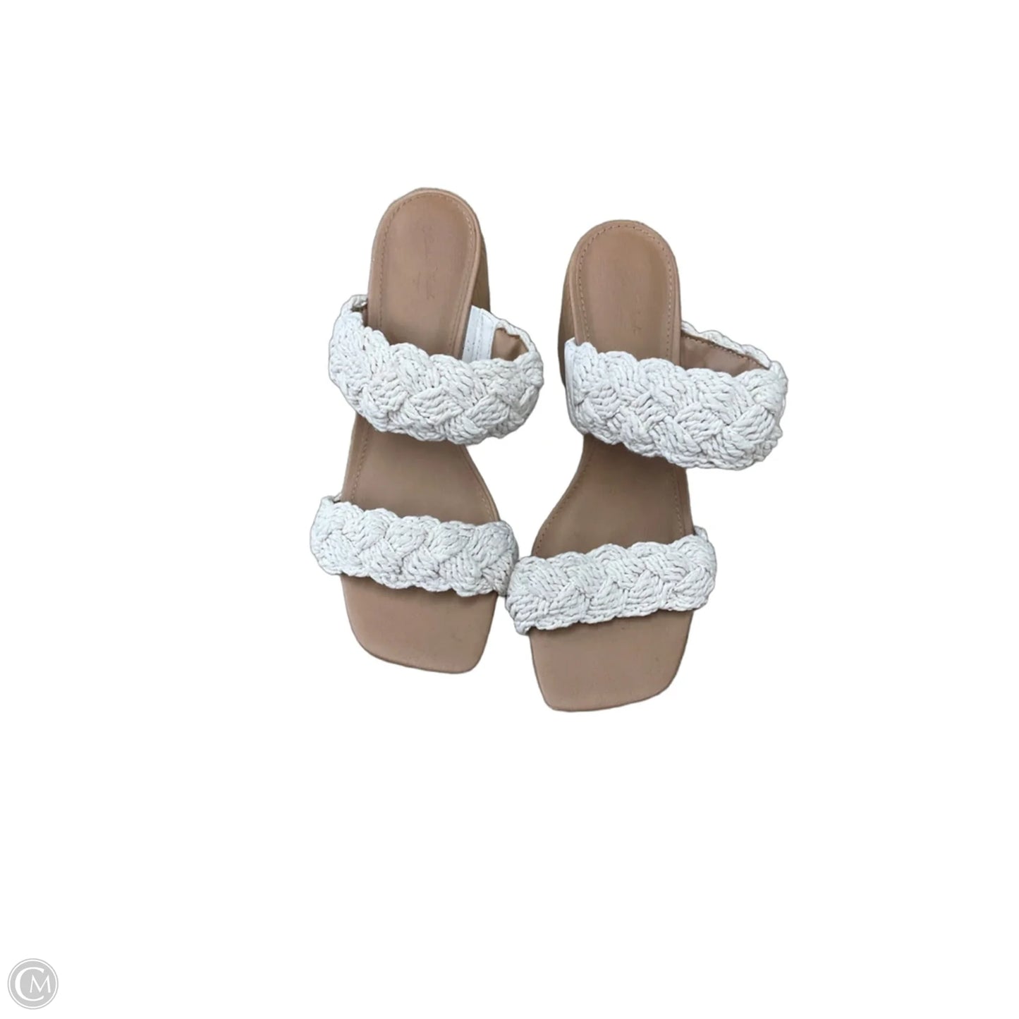 Sandals Heels Block By Universal Thread In Cream, Size: 8.5