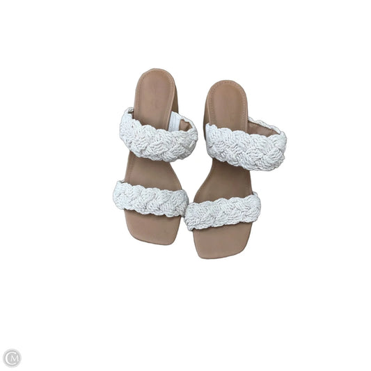 Sandals Heels Block By Universal Thread In Cream, Size: 8.5
