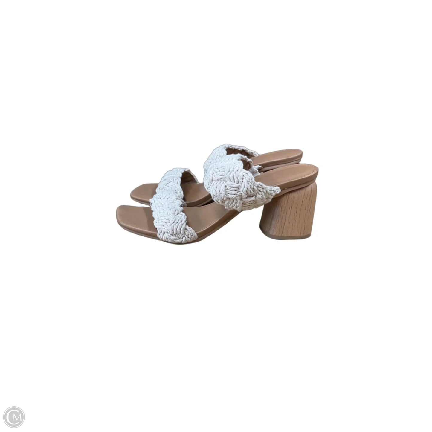 Sandals Heels Block By Universal Thread In Cream, Size: 8.5