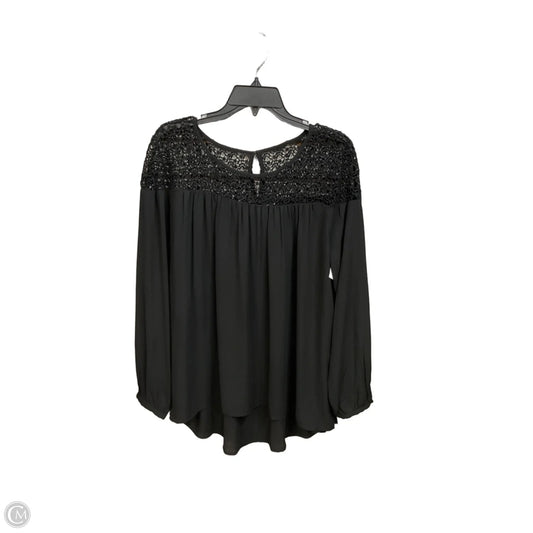 Top Long Sleeve By Loft In Black, Size: L