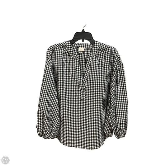 Top 3/4 Sleeve By A New Day In Checkered Pattern, Size: Xxl