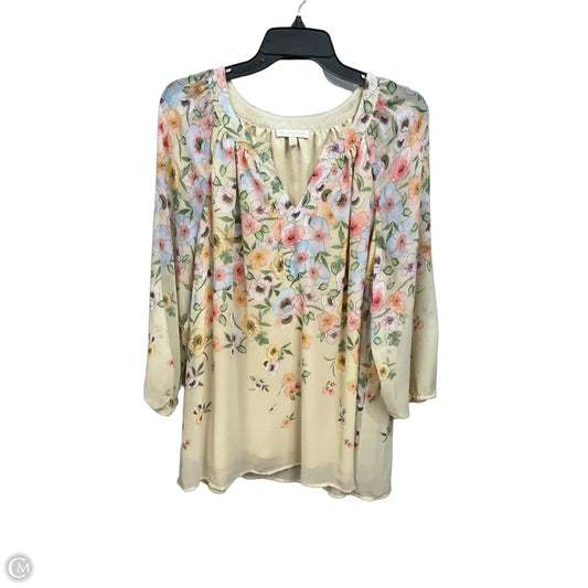 Top Long Sleeve By Figuero & Flower In Floral Print, Size: 2x