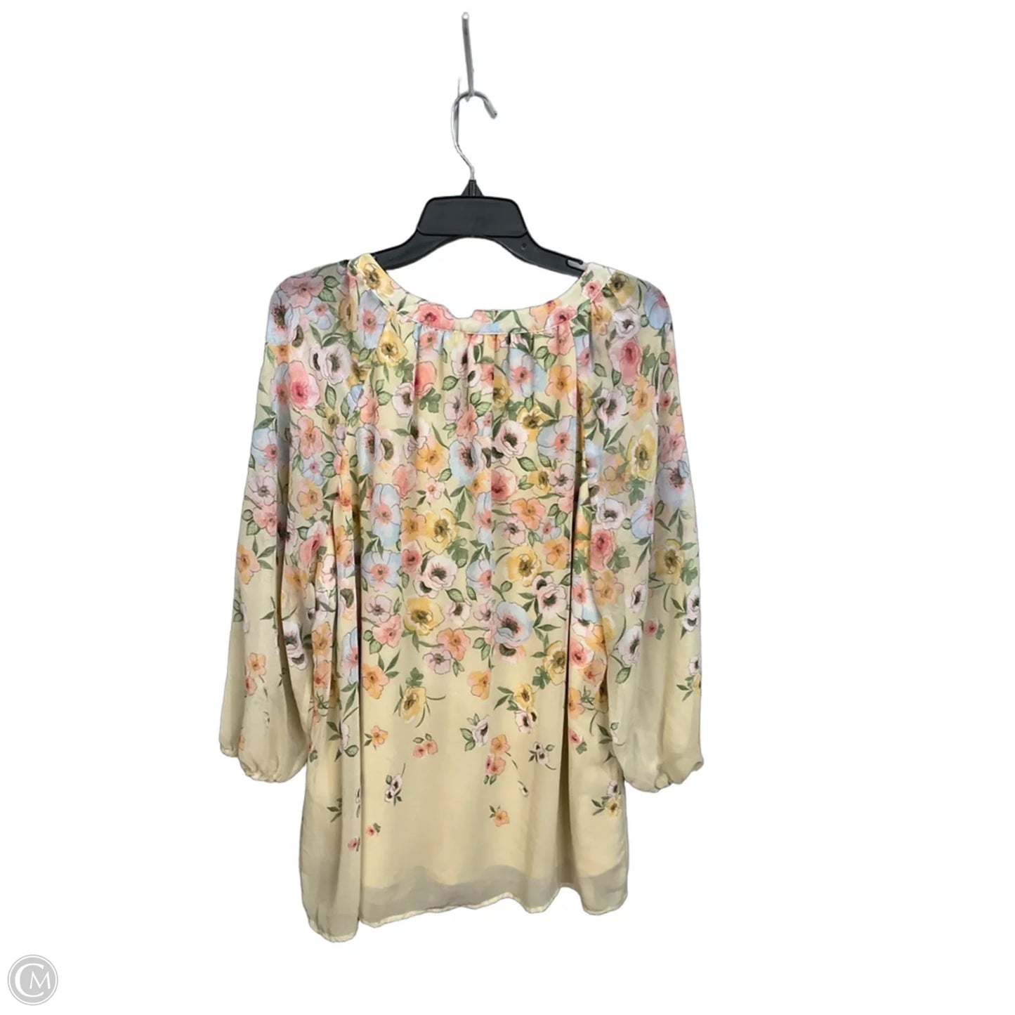 Top Long Sleeve By Figuero & Flower In Floral Print, Size: 2x