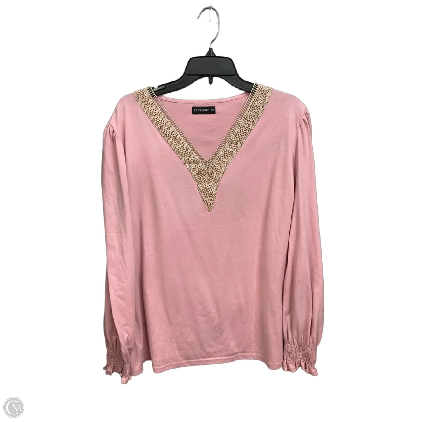 Top Long Sleeve By Cme In Pink, Size: 2x