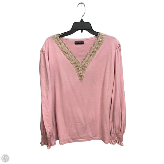 Top Long Sleeve By Cme In Pink, Size: 2x
