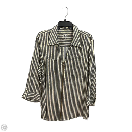 Blouse Long Sleeve By Anne Klein In Striped Pattern, Size: 2x