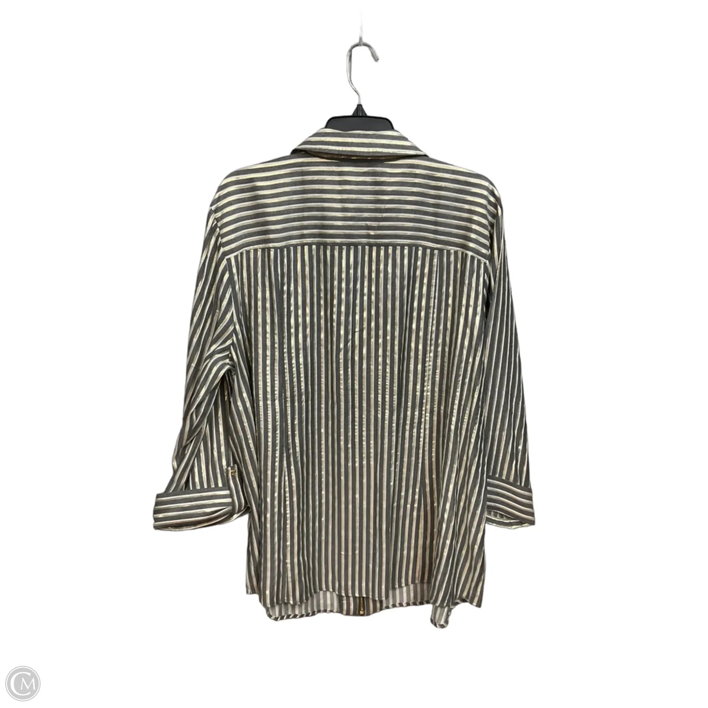 Blouse Long Sleeve By Anne Klein In Striped Pattern, Size: 2x