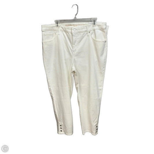 Jeans Straight By Chicos In White Denim, Size: 16