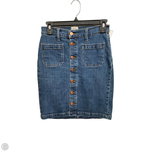 Skirt Midi By J. Crew In Blue Denim, Size: 2