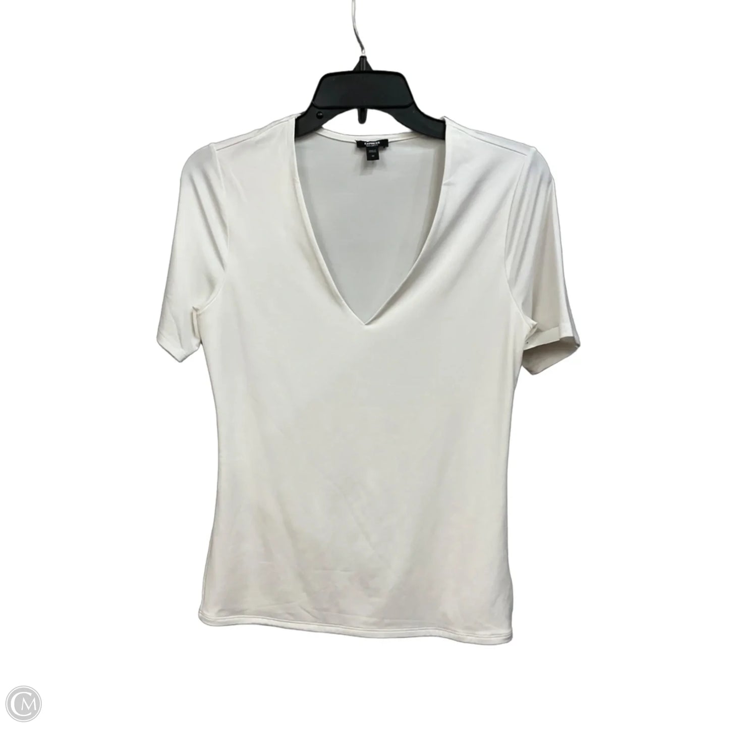 Top Short Sleeve By Express In White, Size: M