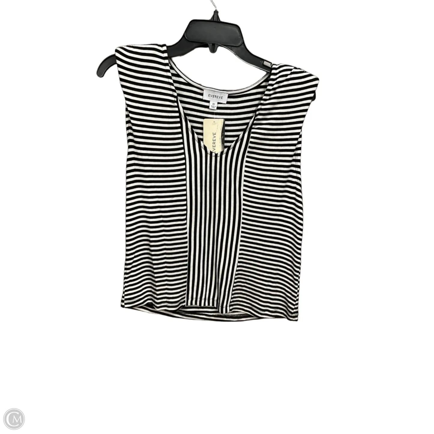 Top Sleeveless By Evereve In Black & White, Size: Xs