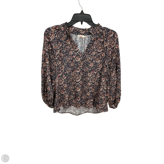 Top 3/4 Sleeve By Faherty In Floral Print, Size: Xs