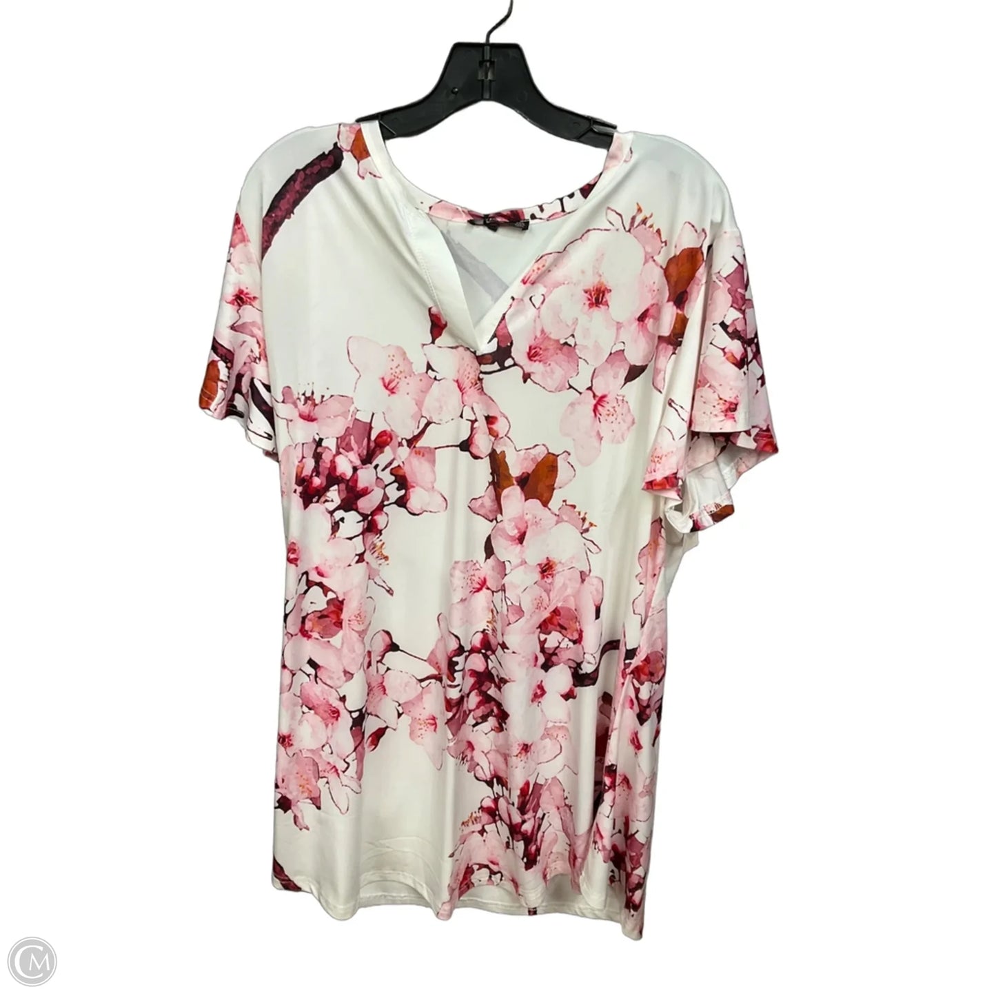 Top Short Sleeve By Lily In Floral Print, Size: 3x