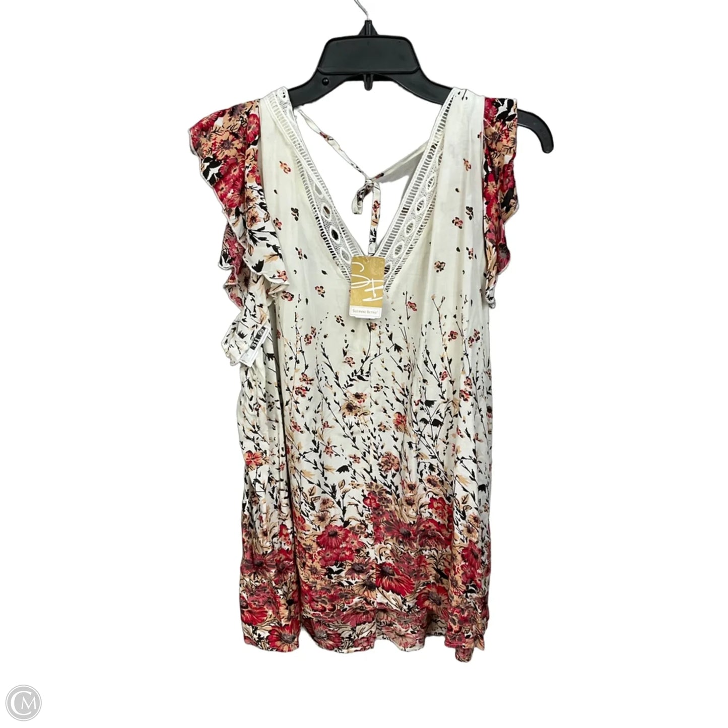 Top Sleeveless By Suzanne Betro In Floral Print, Size: 3x