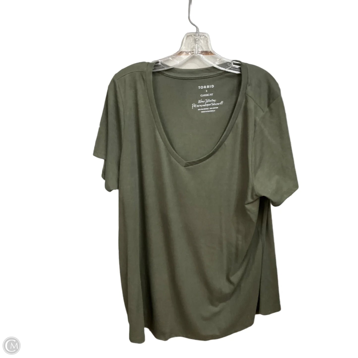 Top Short Sleeve Basic By Torrid In Green, Size: 3x