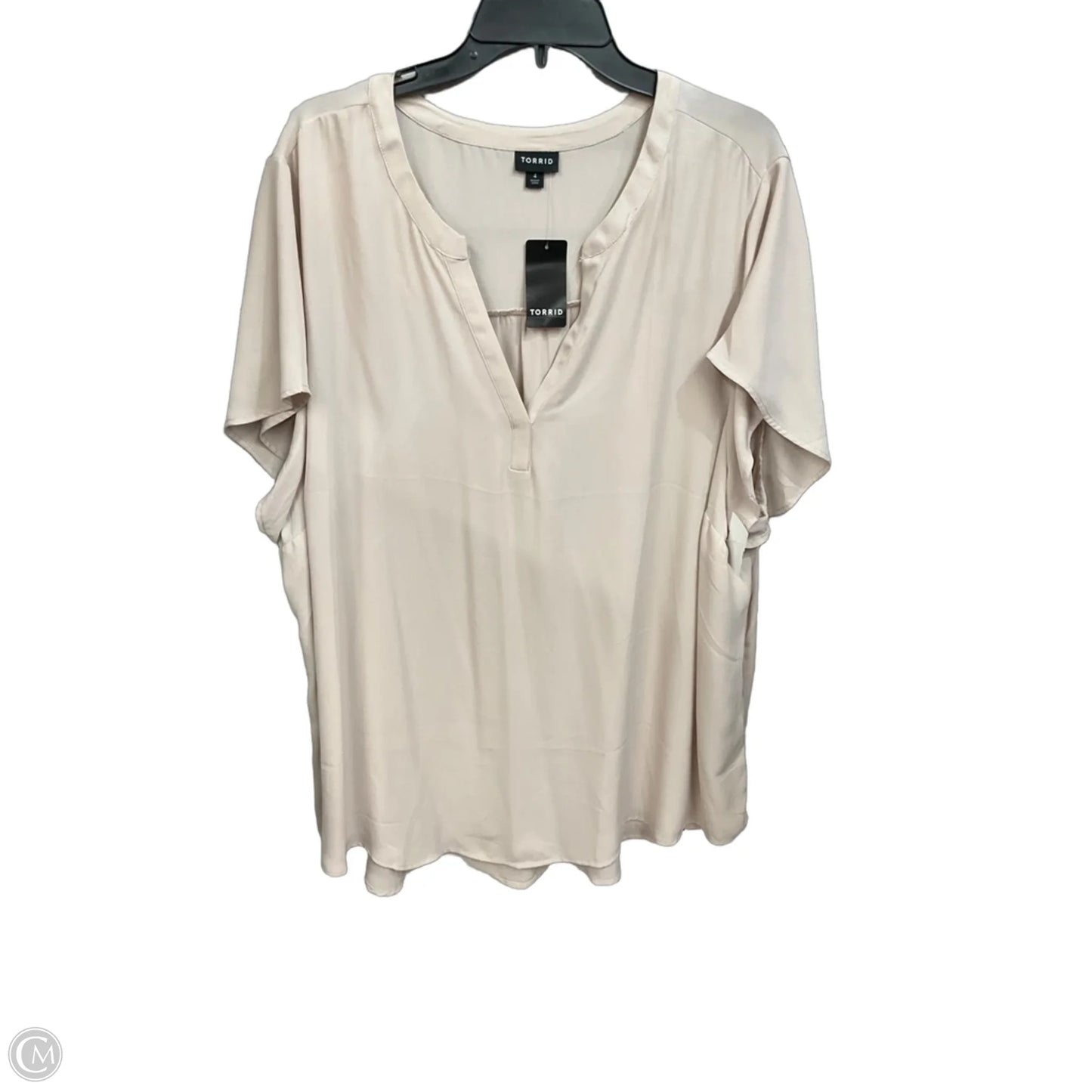 Top Short Sleeve By Torrid In Tan, Size: 4x