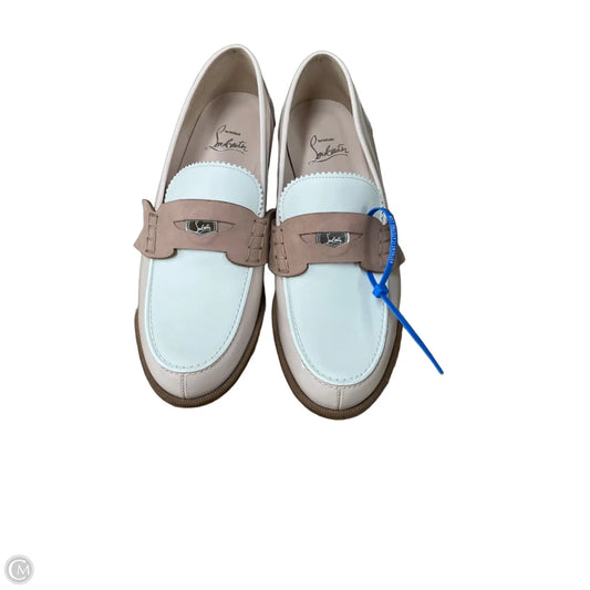 Shoes Luxury Designer By Christian Louboutin In Pink & White, Size: 7