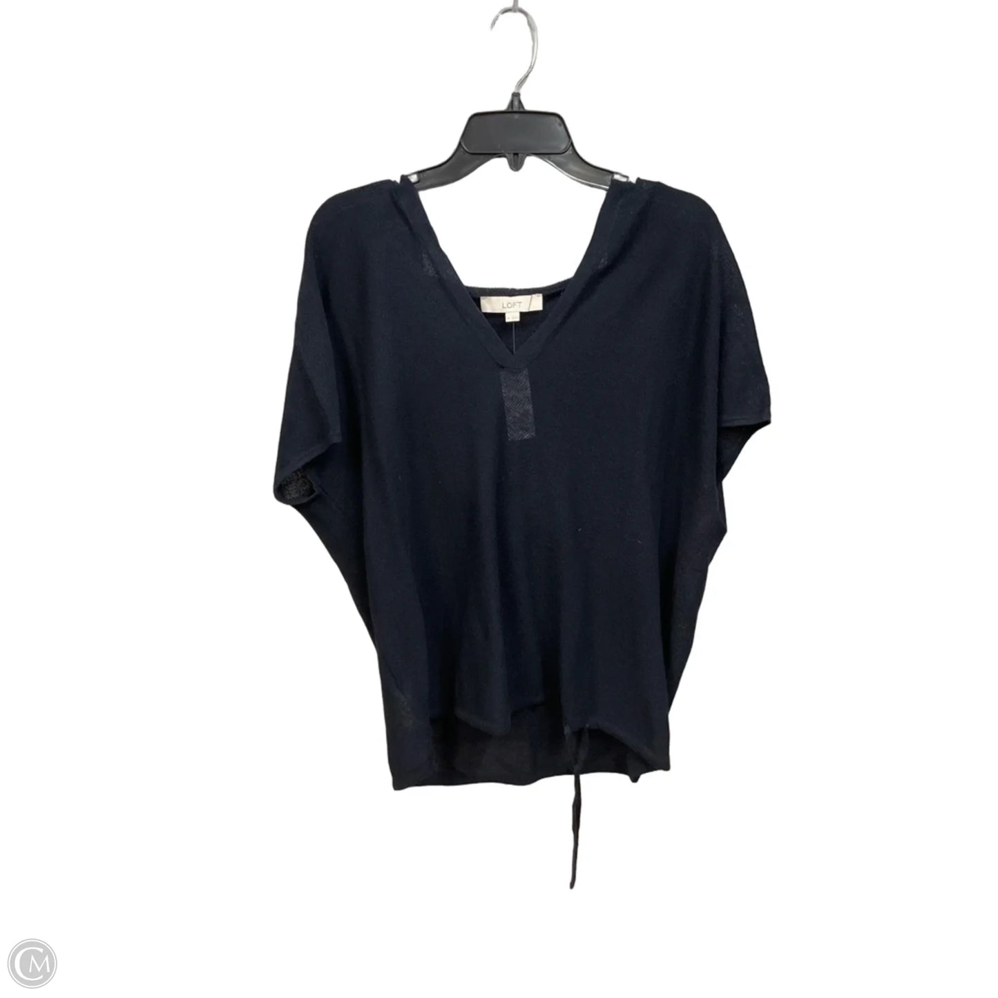 Top Short Sleeve By Loft In Navy, Size: M