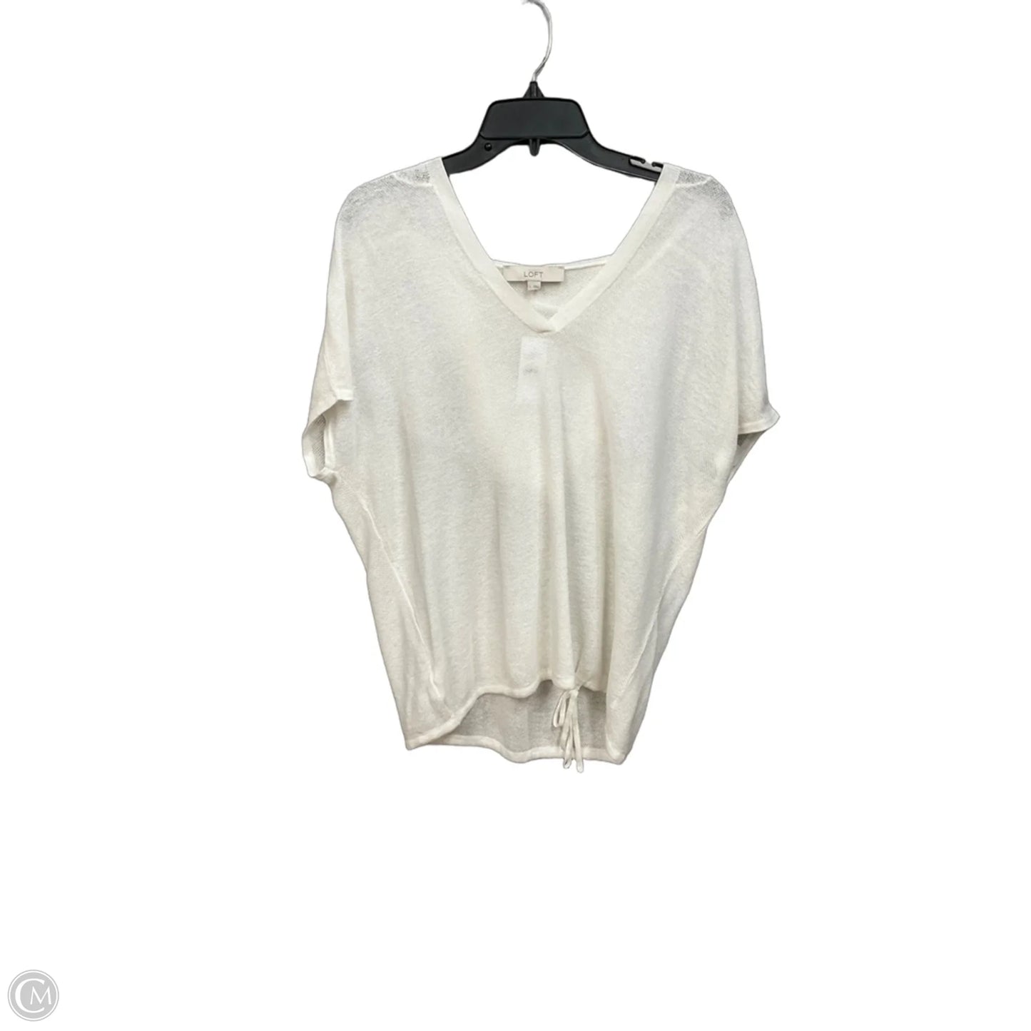 Top Short Sleeve By Loft In White, Size: M